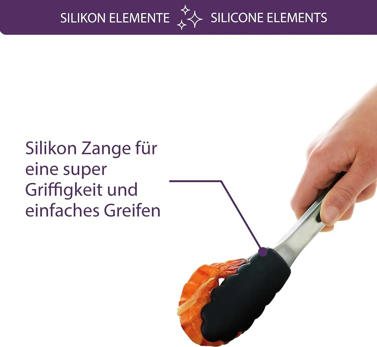 Kochzange Silikon Schwarz von Mastrad