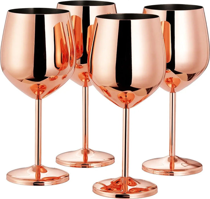 Edelstahl Weingläser Roségold 4er-Set von Oak & Steel