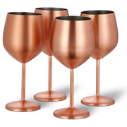 Edelstahl Weingläser Roségold Matt 4er-Set von Oak & Steel