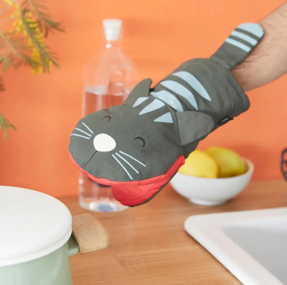 Küchenhandschuh Meow Grau Polyester Silikon von guteszeug.ch