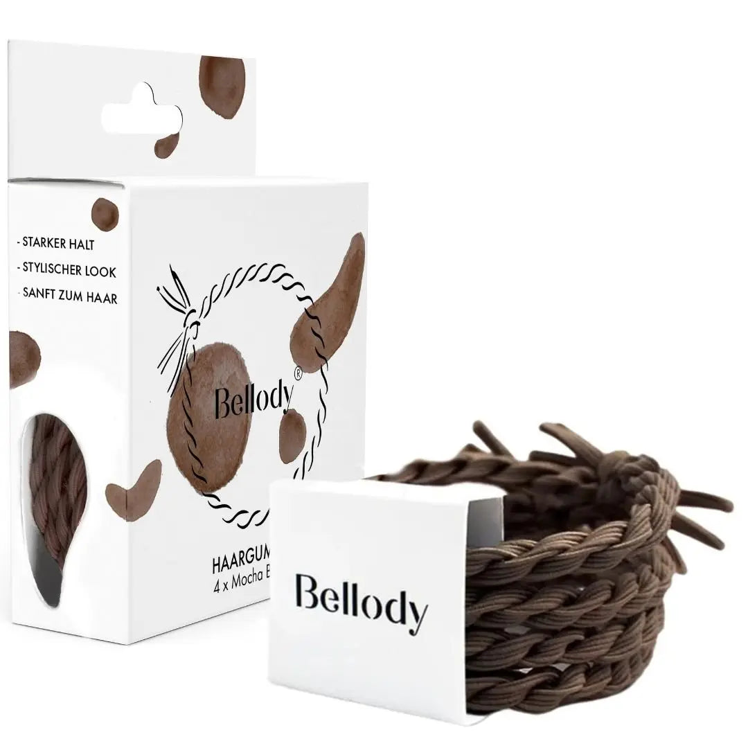 Geflochtene Haargummis Braun 4er Set von Bellody