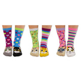 Einzelne Socken im 6er Pack, CATWALK Bunte Katzen, Gr. 37-42, mit Geschenkbox von United Oddsocks
