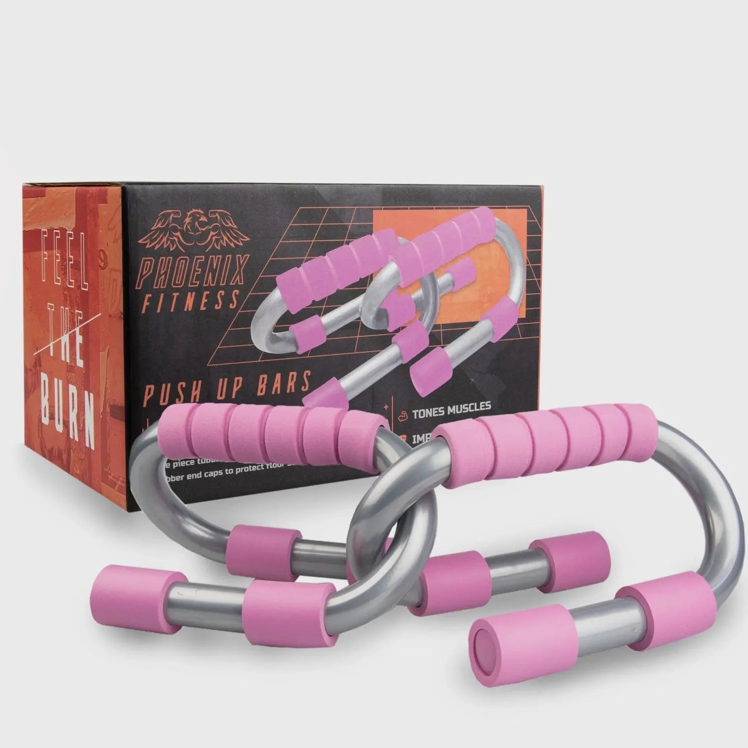 Liegestützgriffe Push-up Bars Pink von Phoenix Fitness