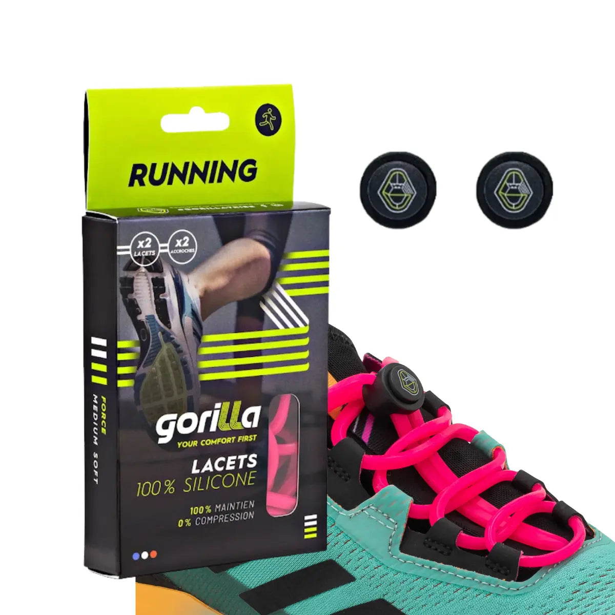 Elastische Schnürsenkel Flexibel Ohne Binden Silikon Running & Joggen Neonrosa von guteszeug.ch