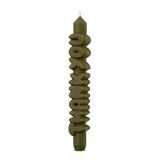 Kerze Taper candle THANK YOU Olive Green von Taper Candles