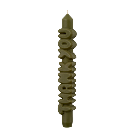 Kerze Taper candle THANK YOU Olive Green von Taper Candles