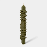Kerze Taper candle THANK YOU Olive Green von Taper Candles