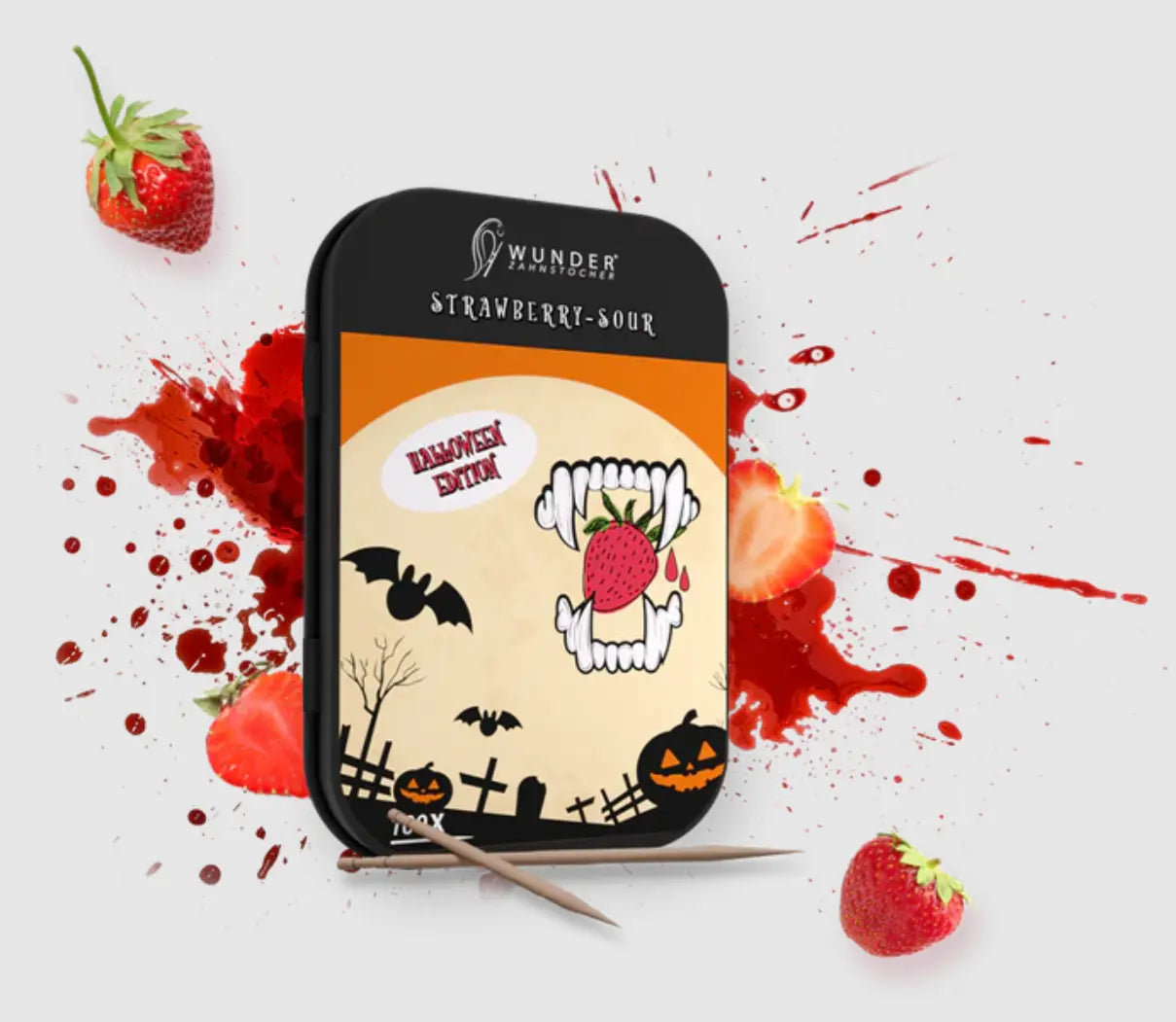 Zahnstocher mit Geschmack Limited Edition Strawberry-Sour von Wunder Zahnstocher