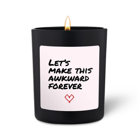 Duftkerze Schwarz Woody Let's make this awkward forever von ChattyCandles