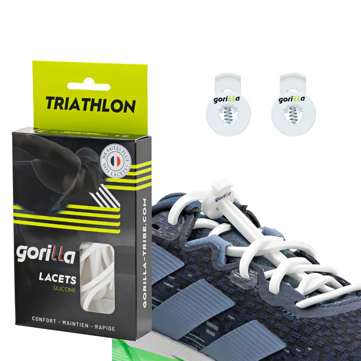 Elastische Schnürsenkel Flexibel Ohne Binden Silikon Triathlon Weiss von guteszeug.ch