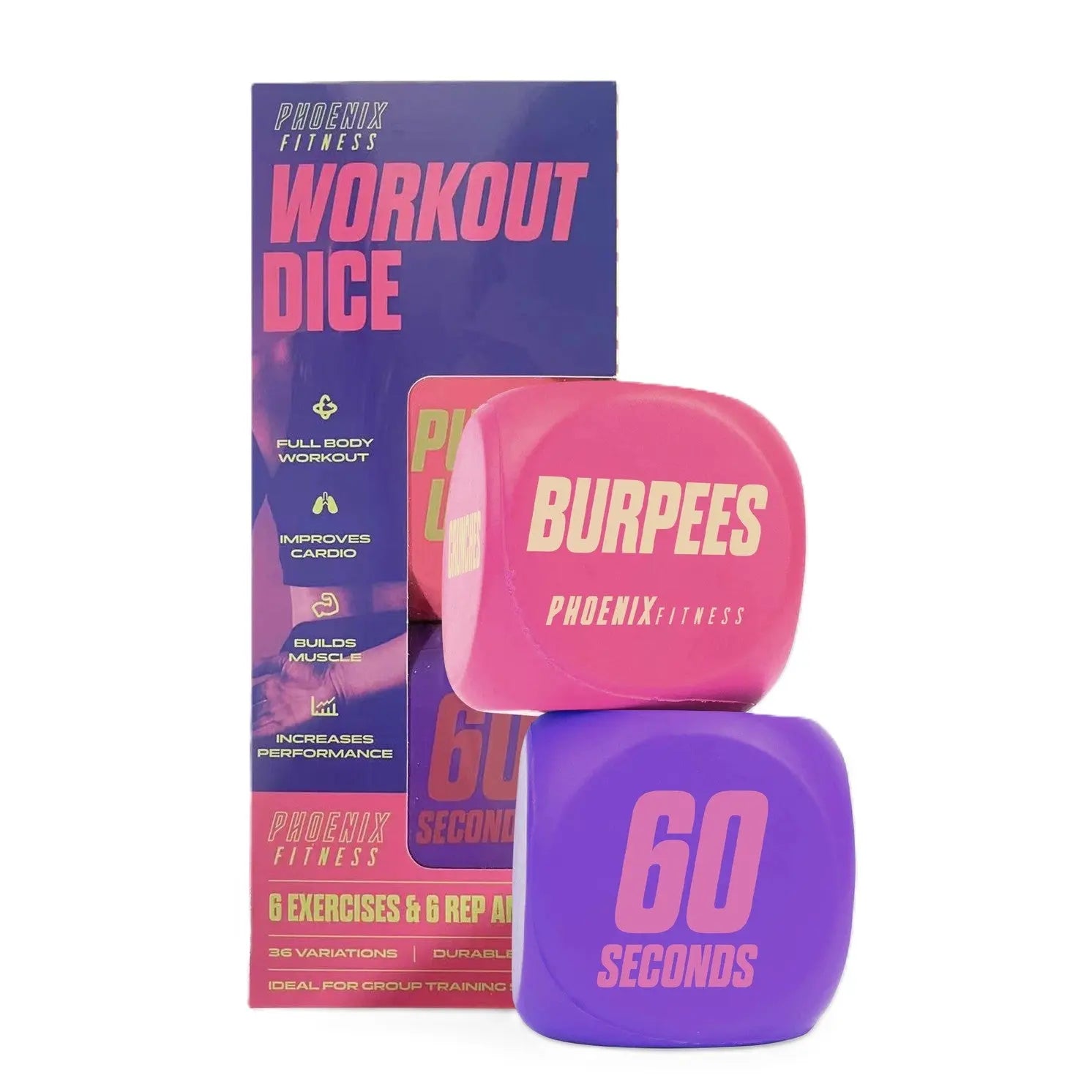Fitness Übungswürfel 2 Stück Pink-Lila von Phoenix Fitness