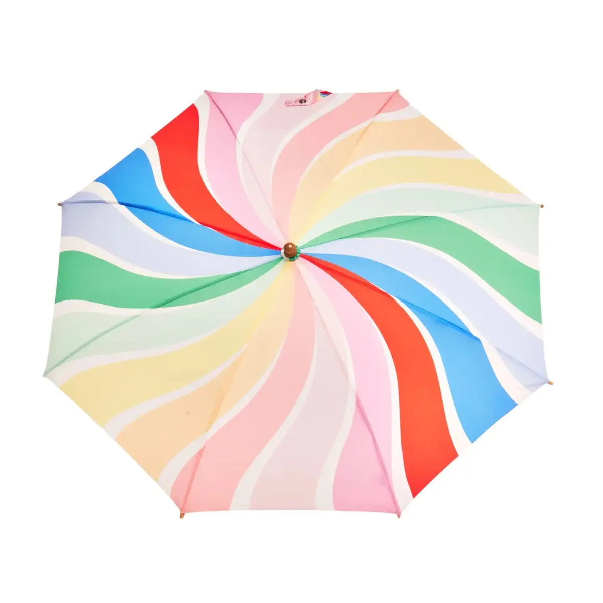 Umweltfreundlicher Kinderregenschirm aus recycelten Materialien LIMITED EDITION mit Meri Meri Design Regenbogenwirbel von Original Duckhead