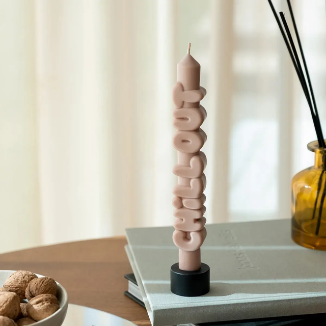 Kerze Taper candle CHILL OUT Cream von Taper Candles