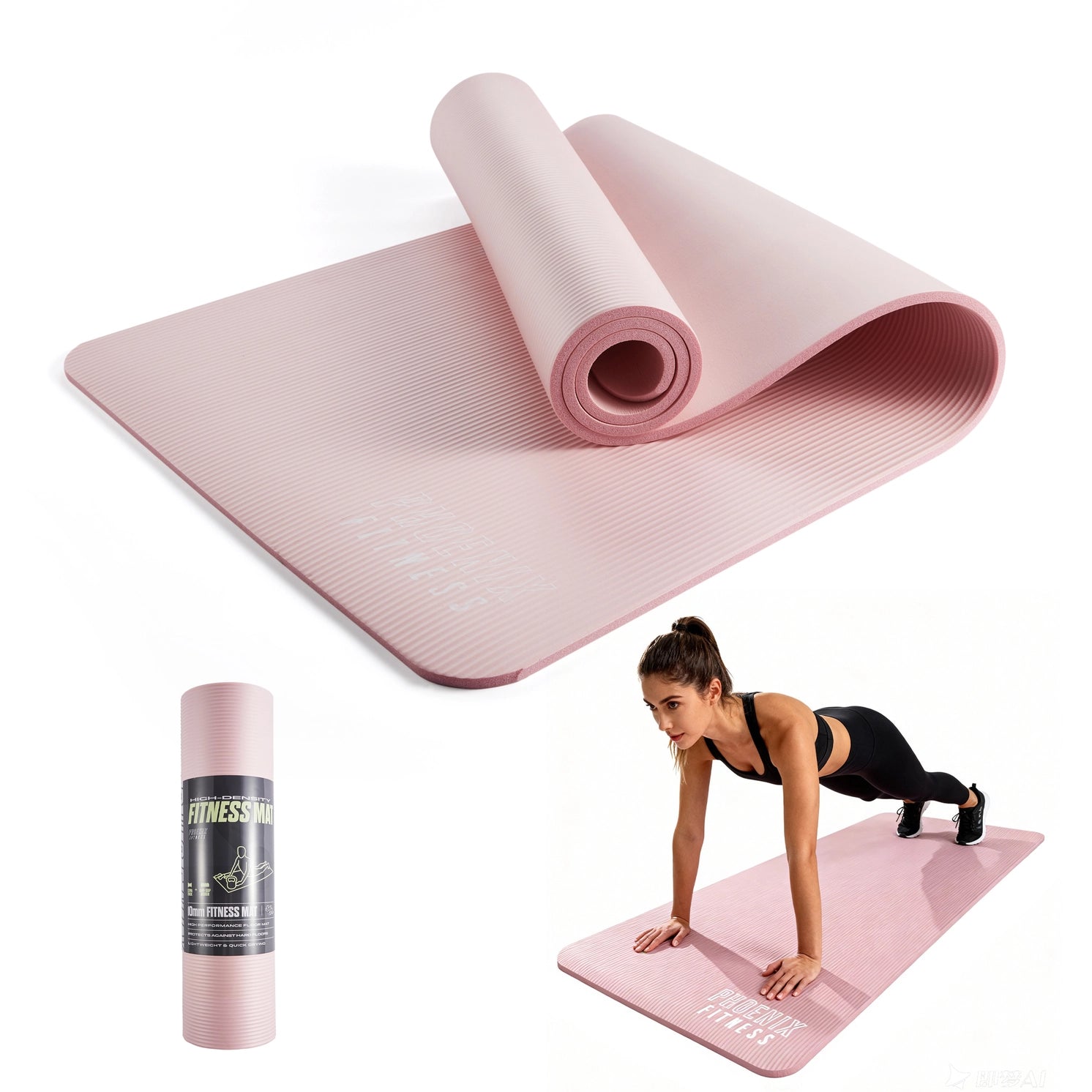 Fitnessmatte aus NBR-Schaum Pink von Phoenix Fitness