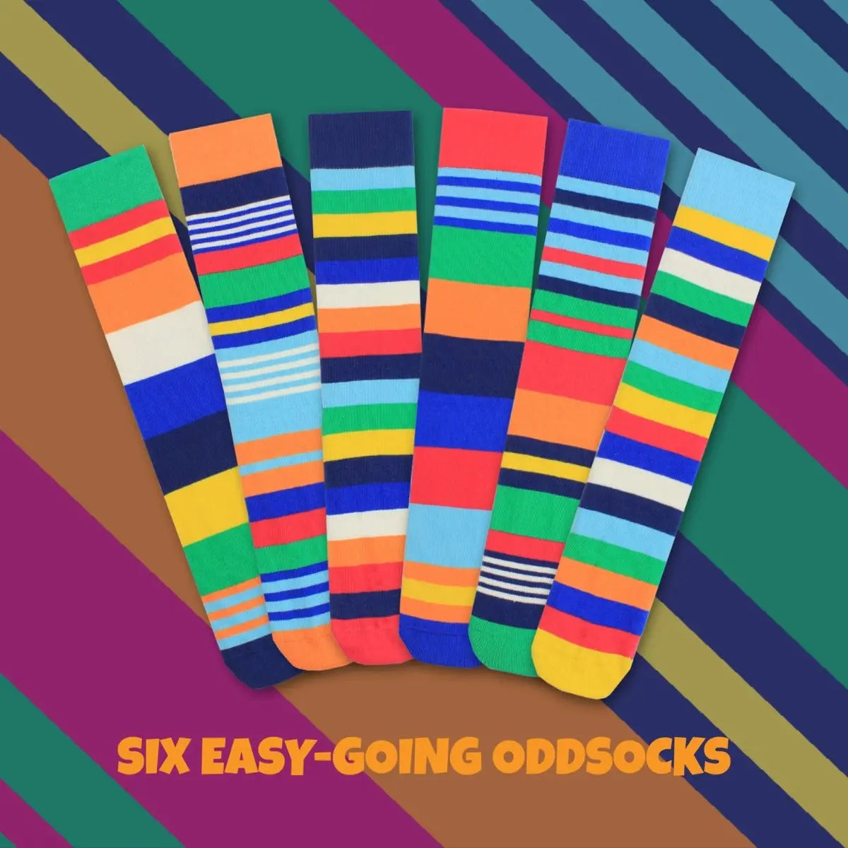 Einzelne Socken im 6er Pack, THE SOCK EXCHANGE WEEKEND Bunte Socken, Gr. 39-46, mit Geschenkbox von United Oddsocks
