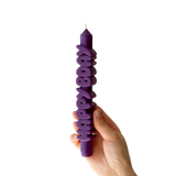 Kerze Taper candle HAPPY BDAY Indigo von Taper Candles