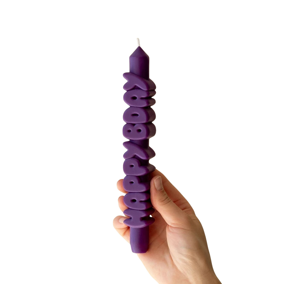 Kerze Taper candle HAPPY BDAY Indigo von Taper Candles