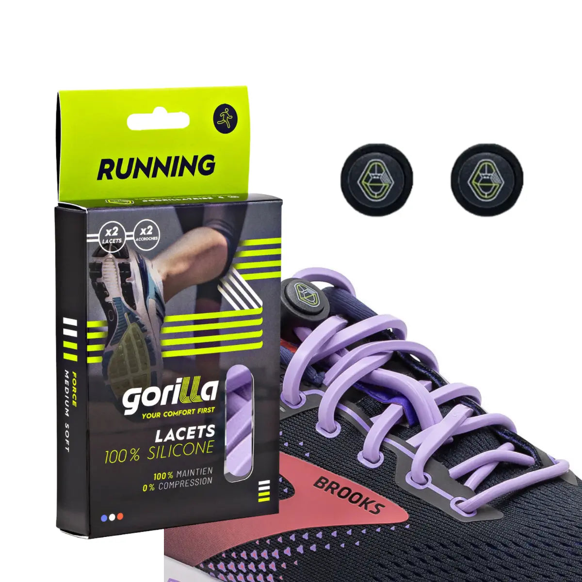 Elastische Schnürsenkel Flexibel Ohne Binden Silikon Running & Joggen Flieder von guteszeug.ch