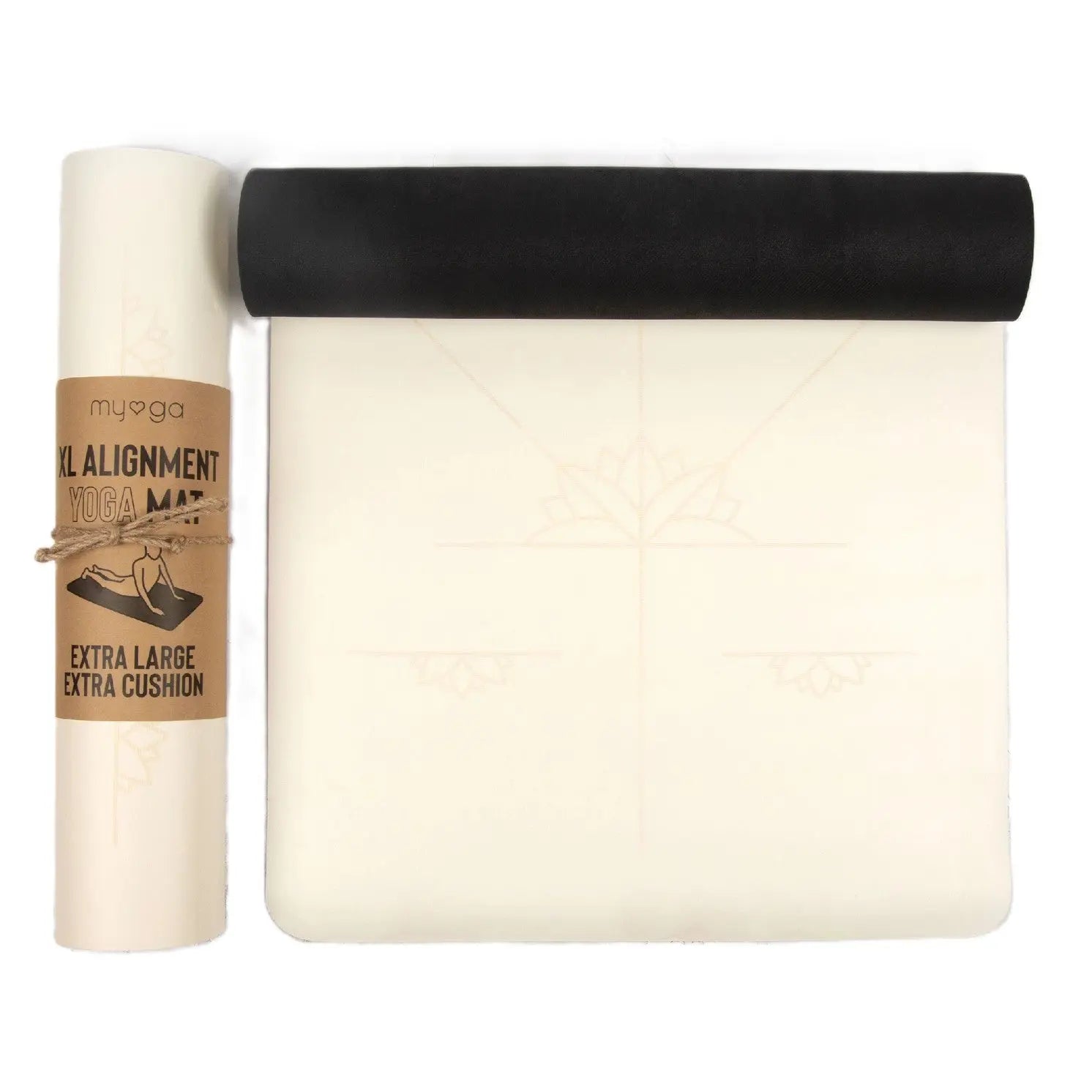 Ausrichtungs Yogamatte Extra Gross Cream von guteszeug.ch