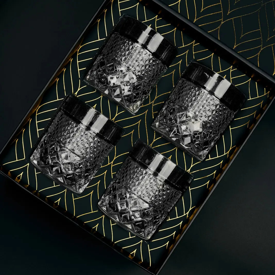 Admiral Whiskeygläser Geschenkset 4er von ROCKS Whiskey Chilling Stones