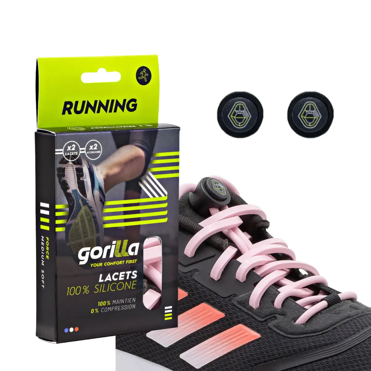 Elastische Schnürsenkel Flexibel Ohne Binden Silikon Running & Joggen Hellrosa von guteszeug.ch