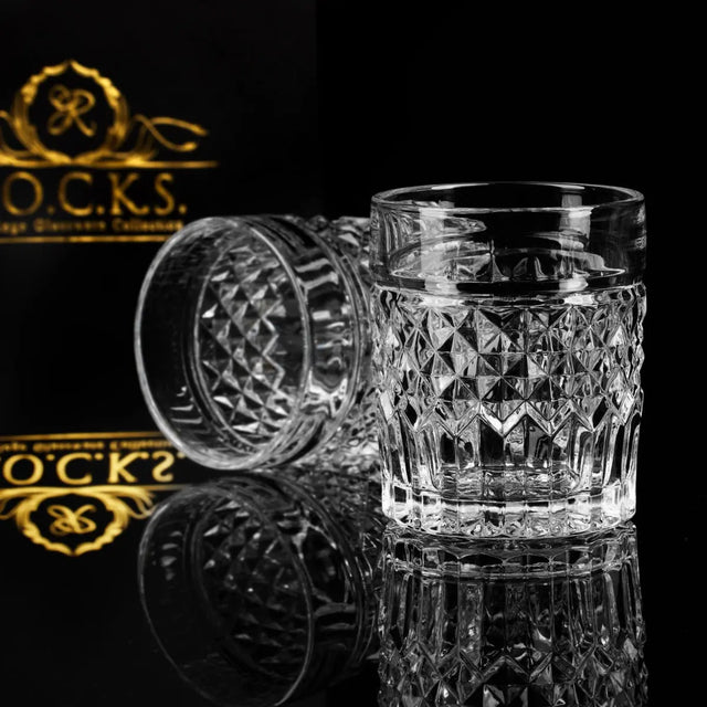 Prestige Whiskeygläser Geschenkset 4er von ROCKS Whiskey Chilling Stones