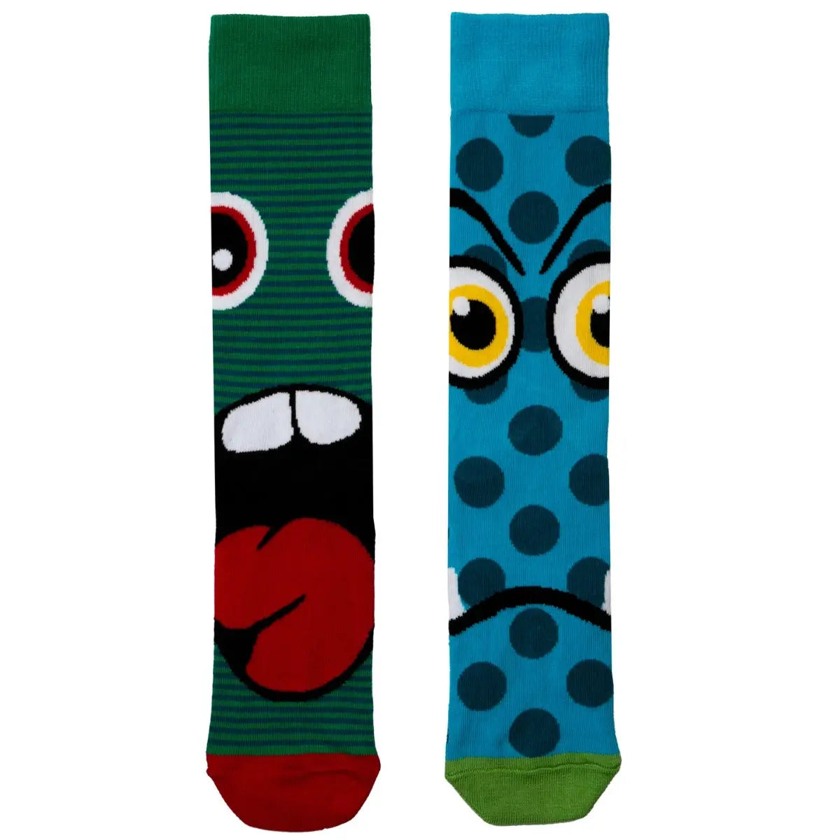 Einzelne Socken im 6er Pack, THE STRESS HEADS Bunte Monster, Gr. 39-46, mit Geschenkbox von guteszeug.ch