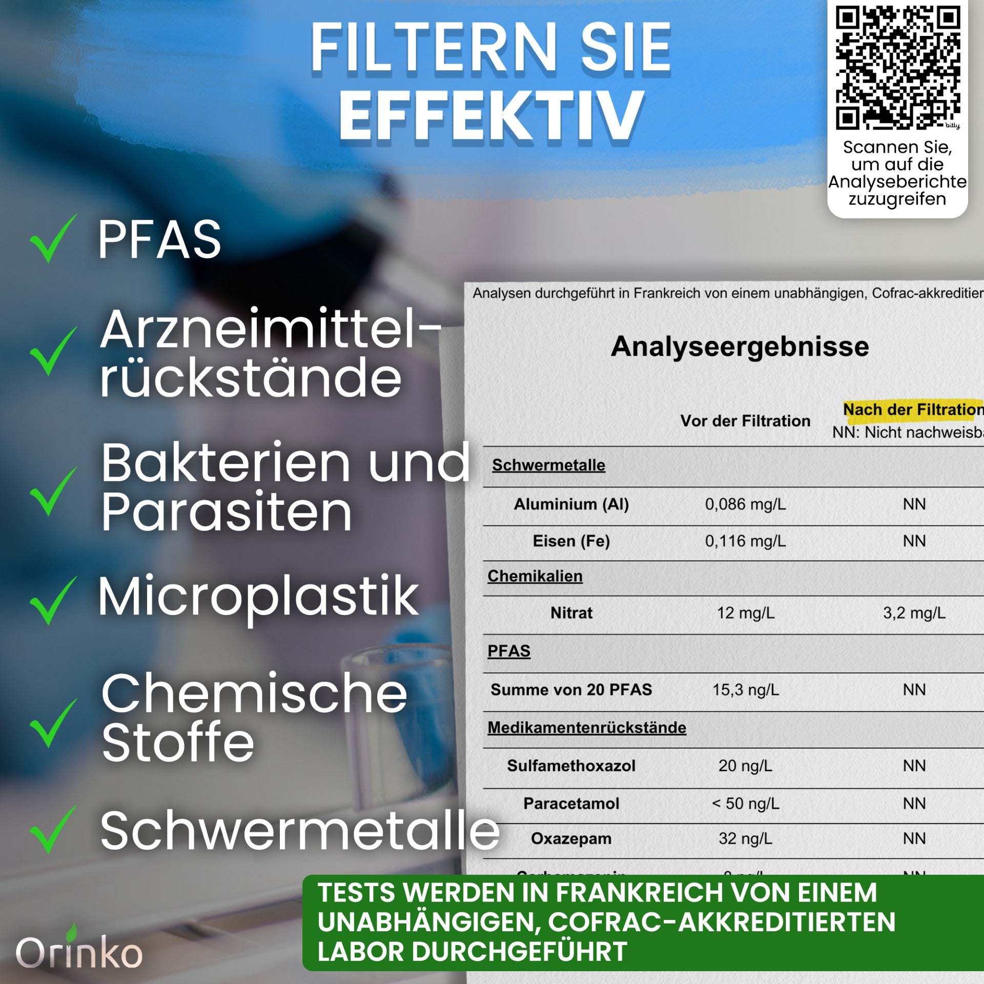Gravity Wasserfilter für Berkey & Berkefeld 1er von Orinko