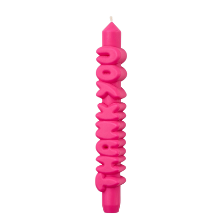 Kerze Taper candle THANK YOU Pink von Taper Candles