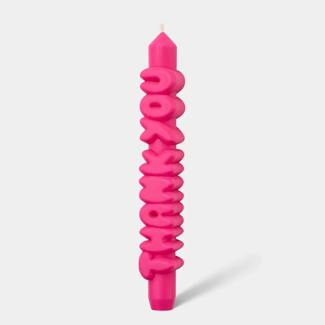 Kerze Taper candle THANK YOU Pink von Taper Candles