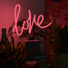 Glas Neon Tischlampe mit Betonsockel - Love von Locomocean