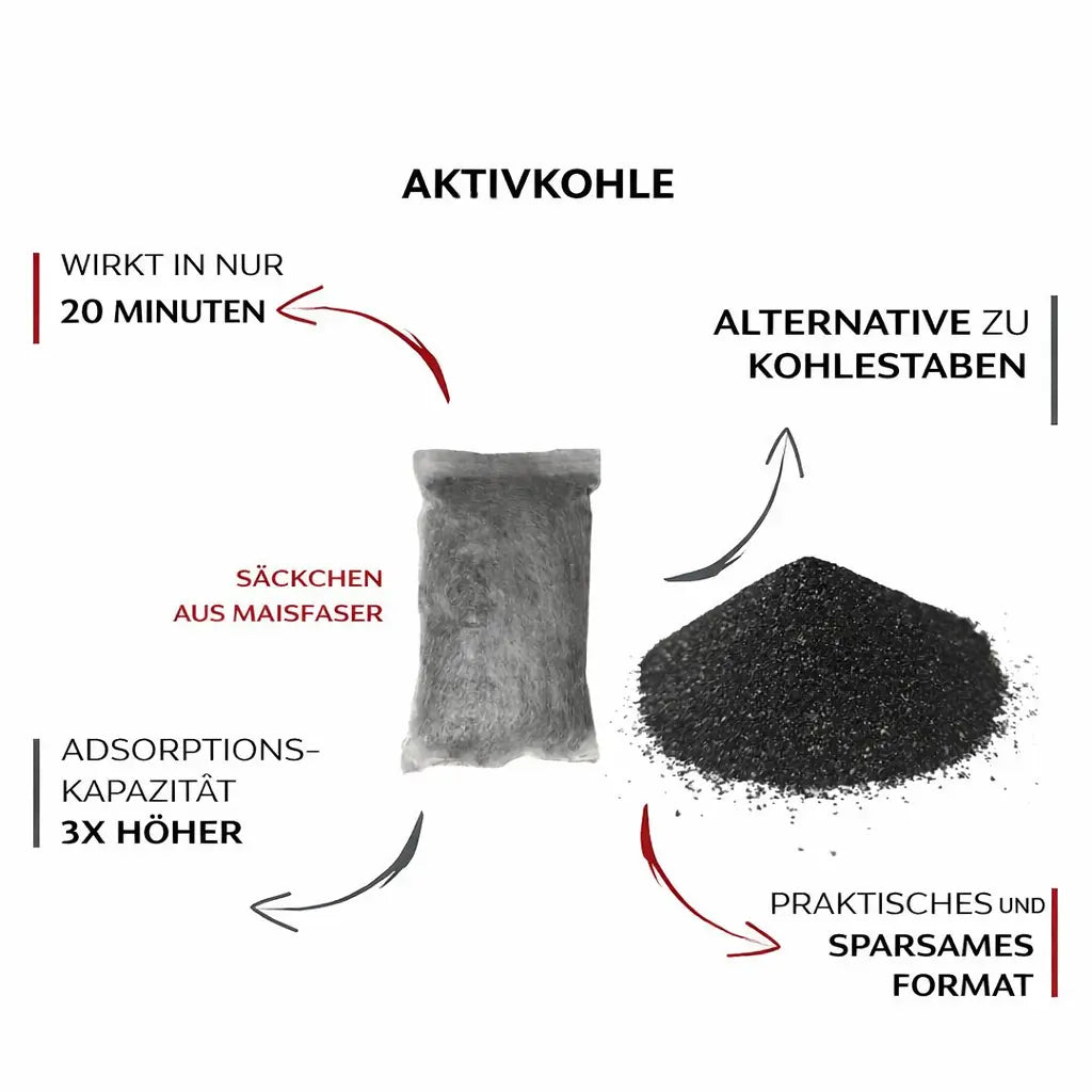 Aktivkohlegranulat 4er Set von Bijin
