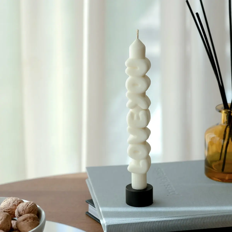 Kerze Taper candle LOVE YOU weiss von Taper Candles