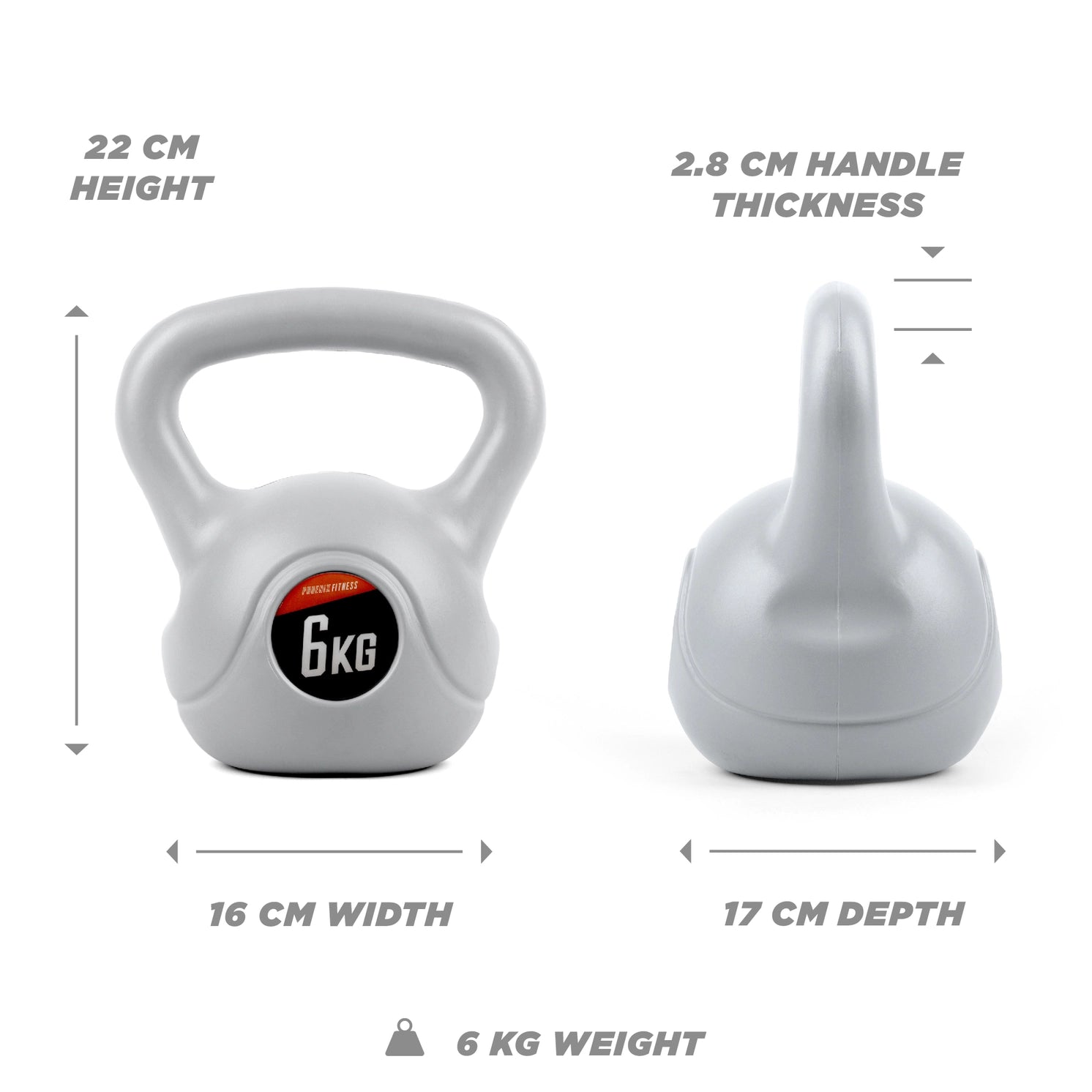 Kettlebell Vinyl 6 Kilo von Phoenix Fitness