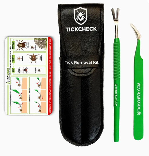 Premium Zeckenentferner und Pinzette Set Edelstahl mit Tasche für Mensch und Tier von Tickcheck