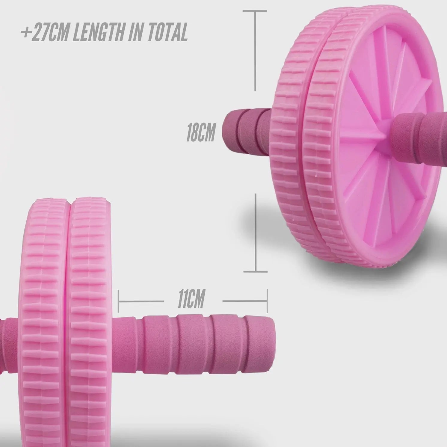 Abdominal Roller Mit Verstellbarem Doppelrad Pink von Phoenix Fitness