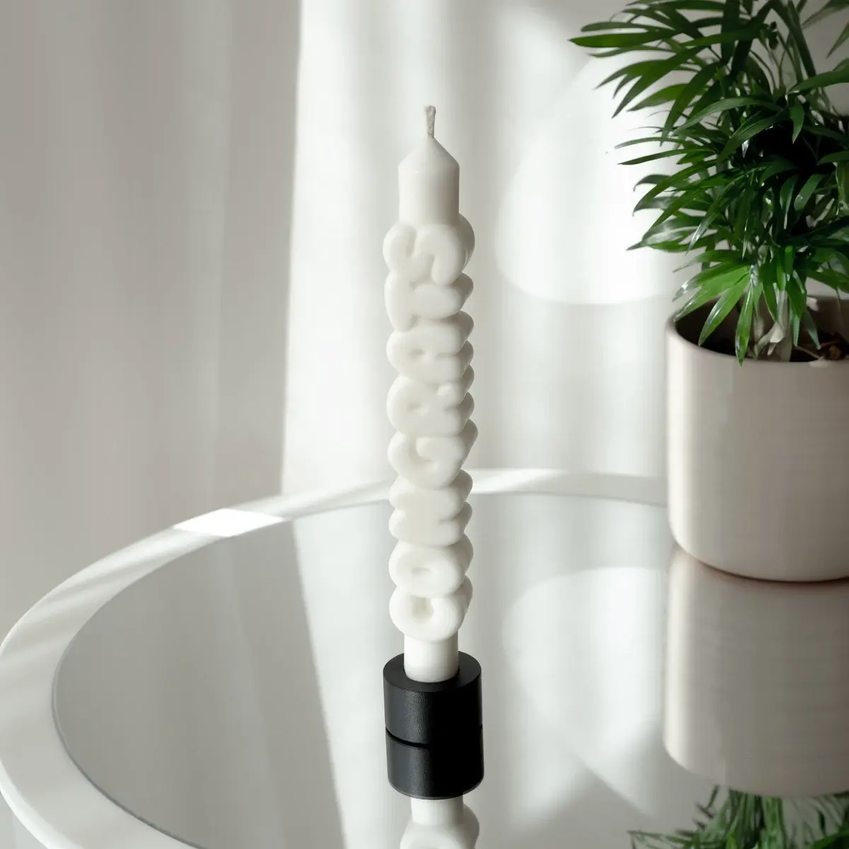 Kerze Taper candle CONGRATS weiss von Taper Candles