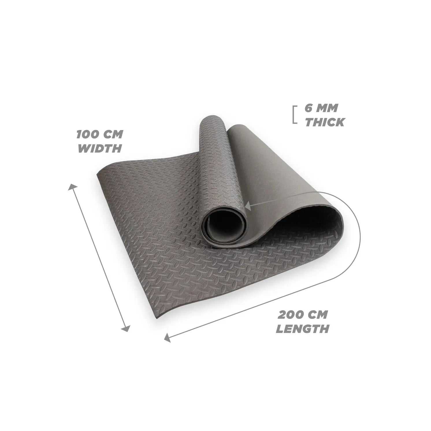 Antirutsch Fitnessmatte Gummischaum Grau von Phoenix Fitness