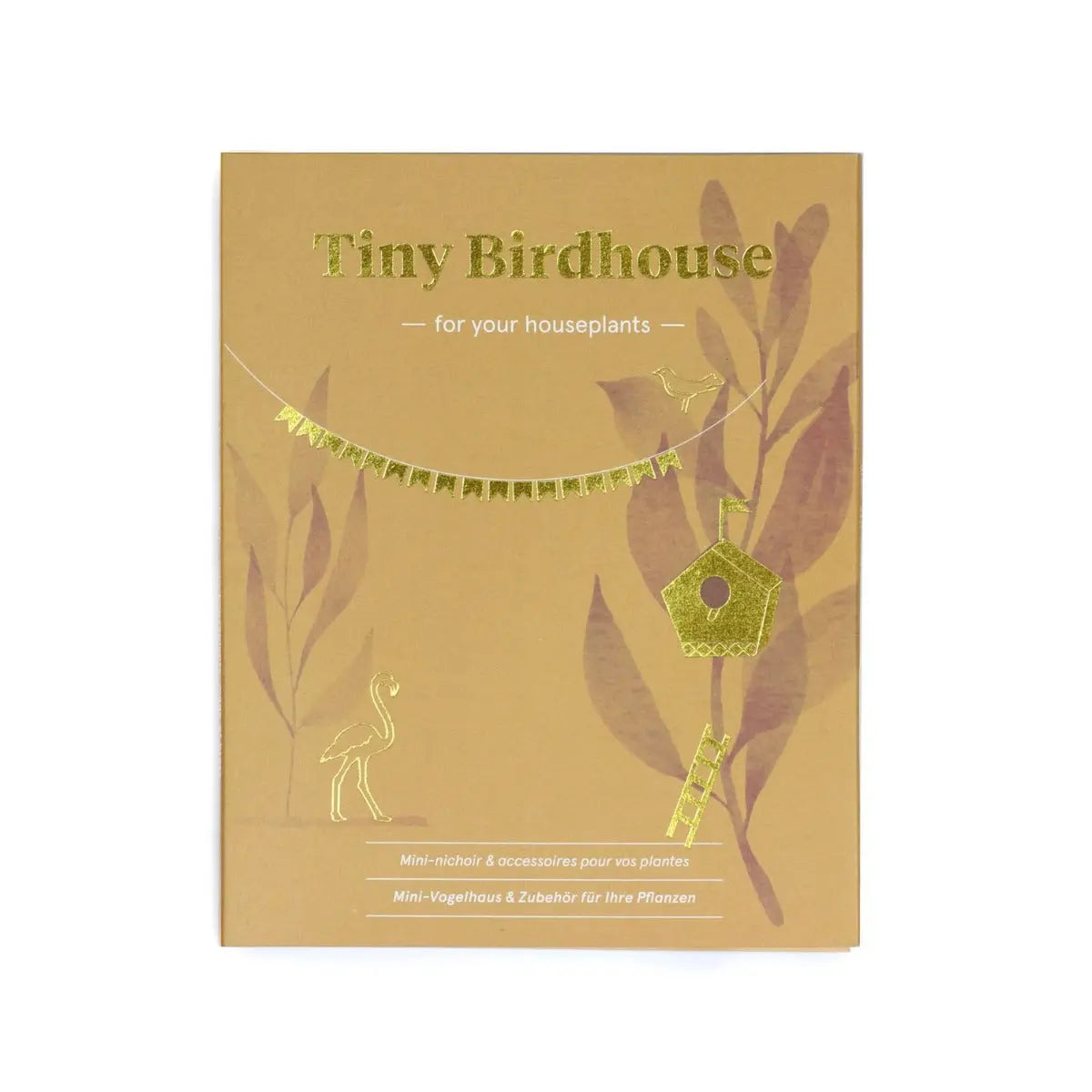 Mini-Vogelhaus für Pflanzentöpfe Tiny Birdhouse Gold von Botanopia