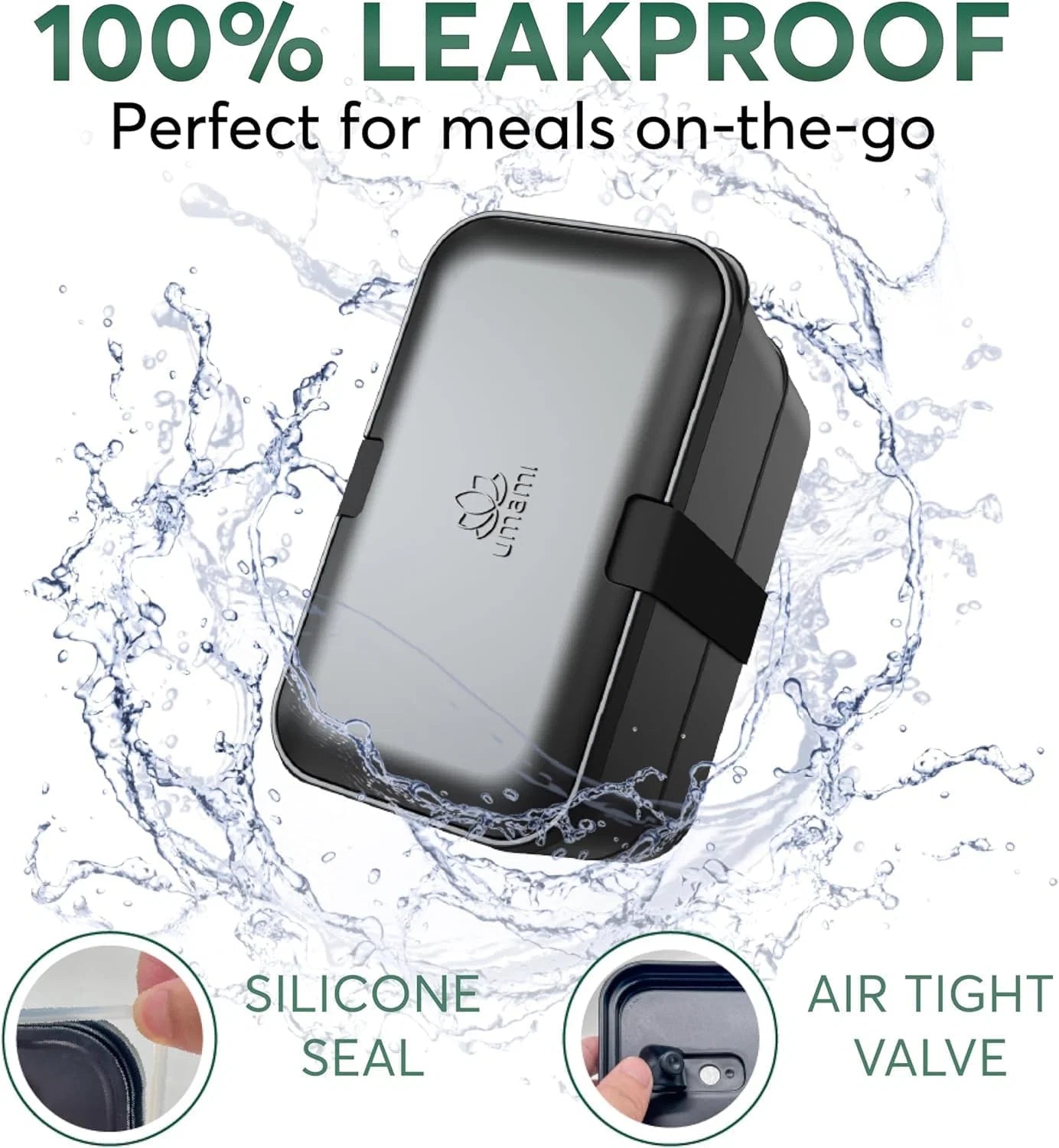 Lunchbox Original S Onyx Schwarz 900 ml von Umami
