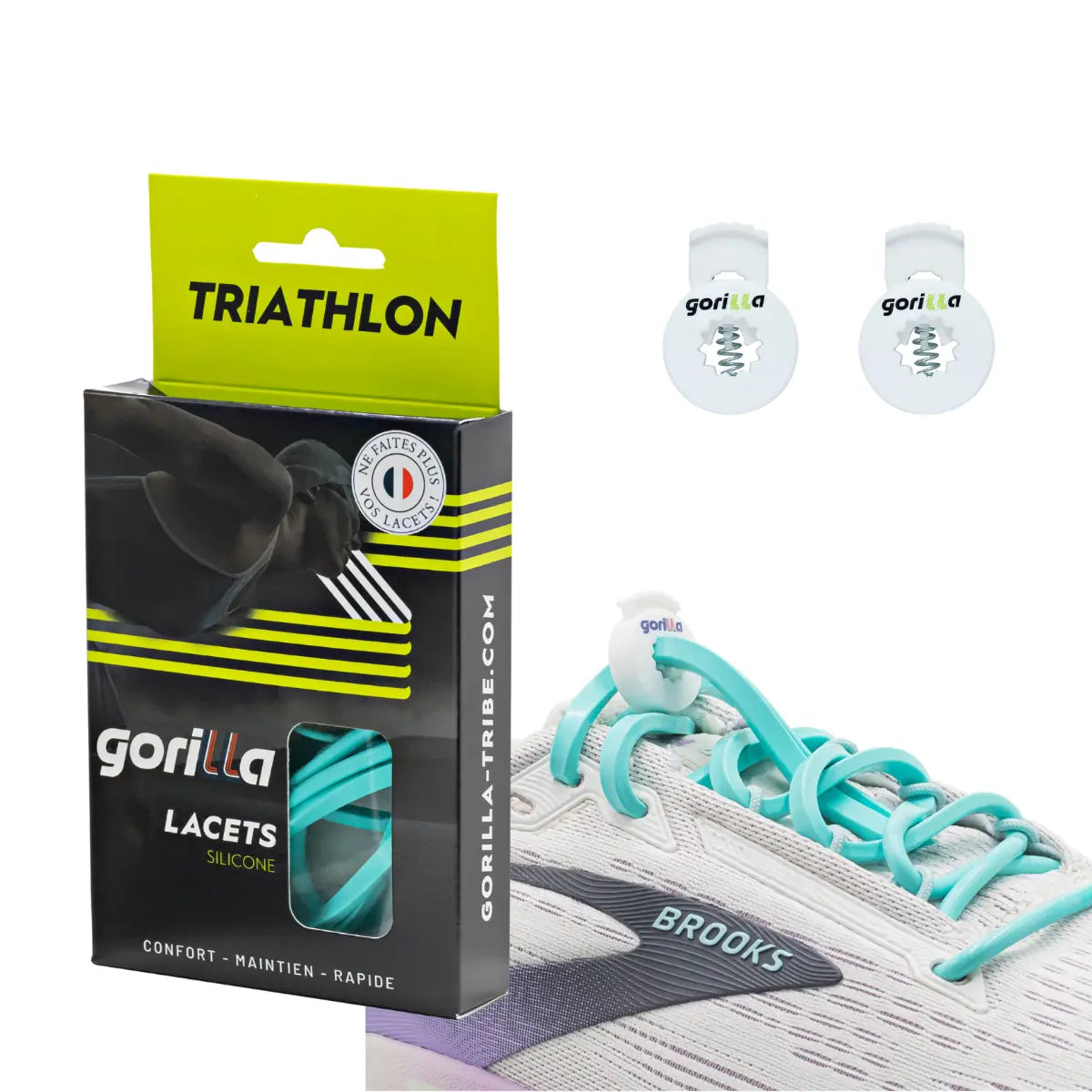 Elastische Schnürsenkel Flexibel Ohne Binden Silikon Triathlon Lagunenblau von guteszeug.ch