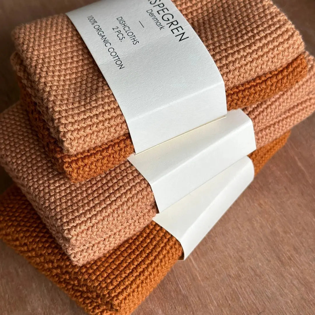 Küchentuch Aus 100 % Bio-Baumwolle – Gestrickt, Einfarbig In Café Creme von Aspegren Denmark
