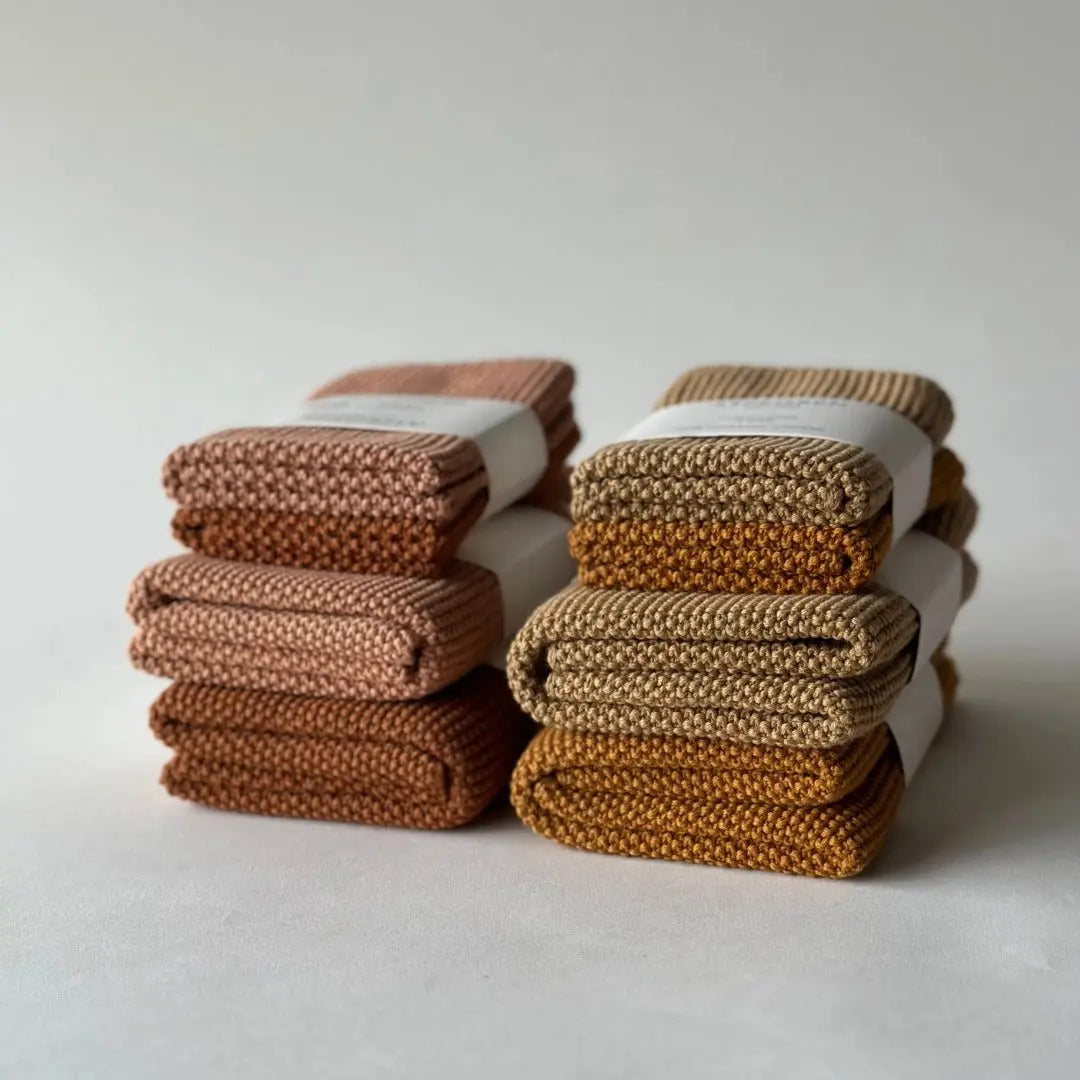 Küchentuch Aus 100 % Bio-Baumwolle – Gestrickt, Einfarbig In Café Creme von Aspegren Denmark