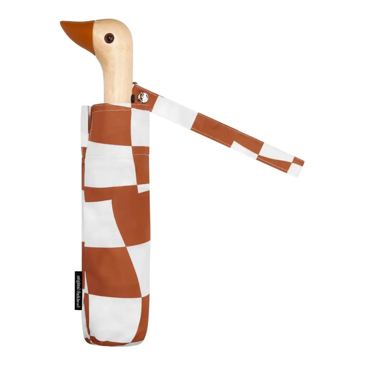Umweltfreundlicher Regenschirm aus recycelten Materialien Erdnussbutter & Weiss Schachbrettmuster von Original Duckhead