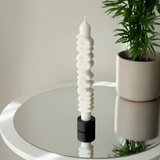 Kerze Taper candle HAPPY BDAY weiss von Taper Candles