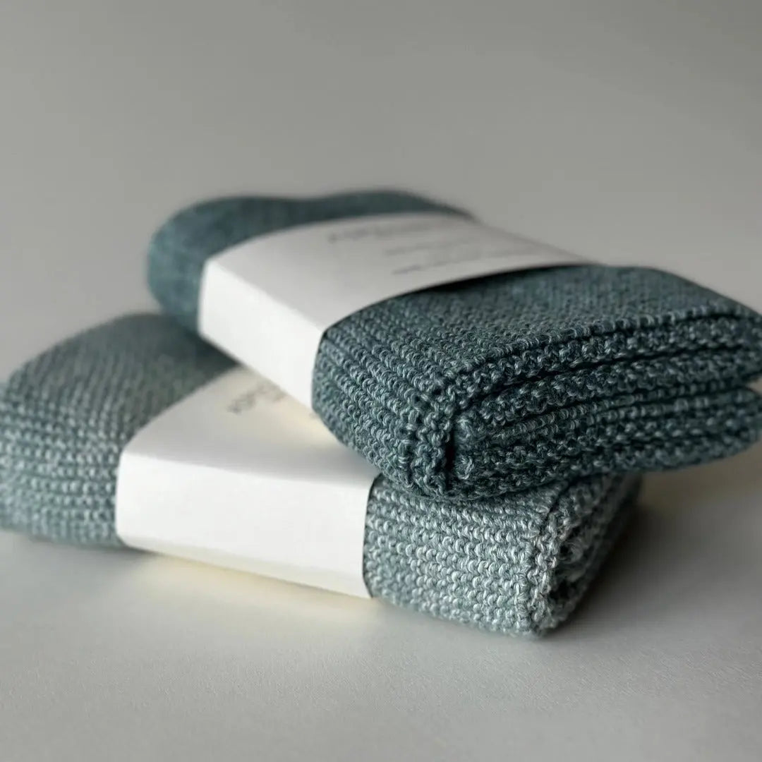 Küchentuch 100 % Bio-Baumwolle, Gestrickt, Helles Seegrün von guteszeug.ch
