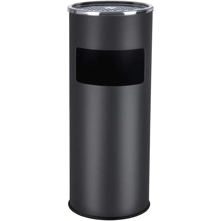 Standaschenbecher 30L Schwarz Metall Aussen von Songmics