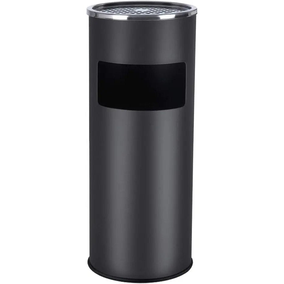 Standaschenbecher 30L Schwarz Metall Aussen von Songmics