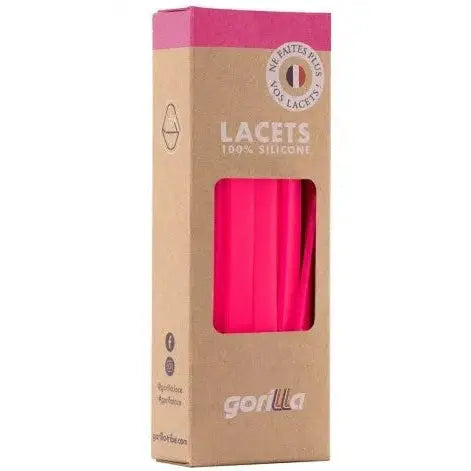 Elastische Schnürsenkel Flexibel Ohne Binden Breit Silikon Neon Rose von Gorilla Lacets