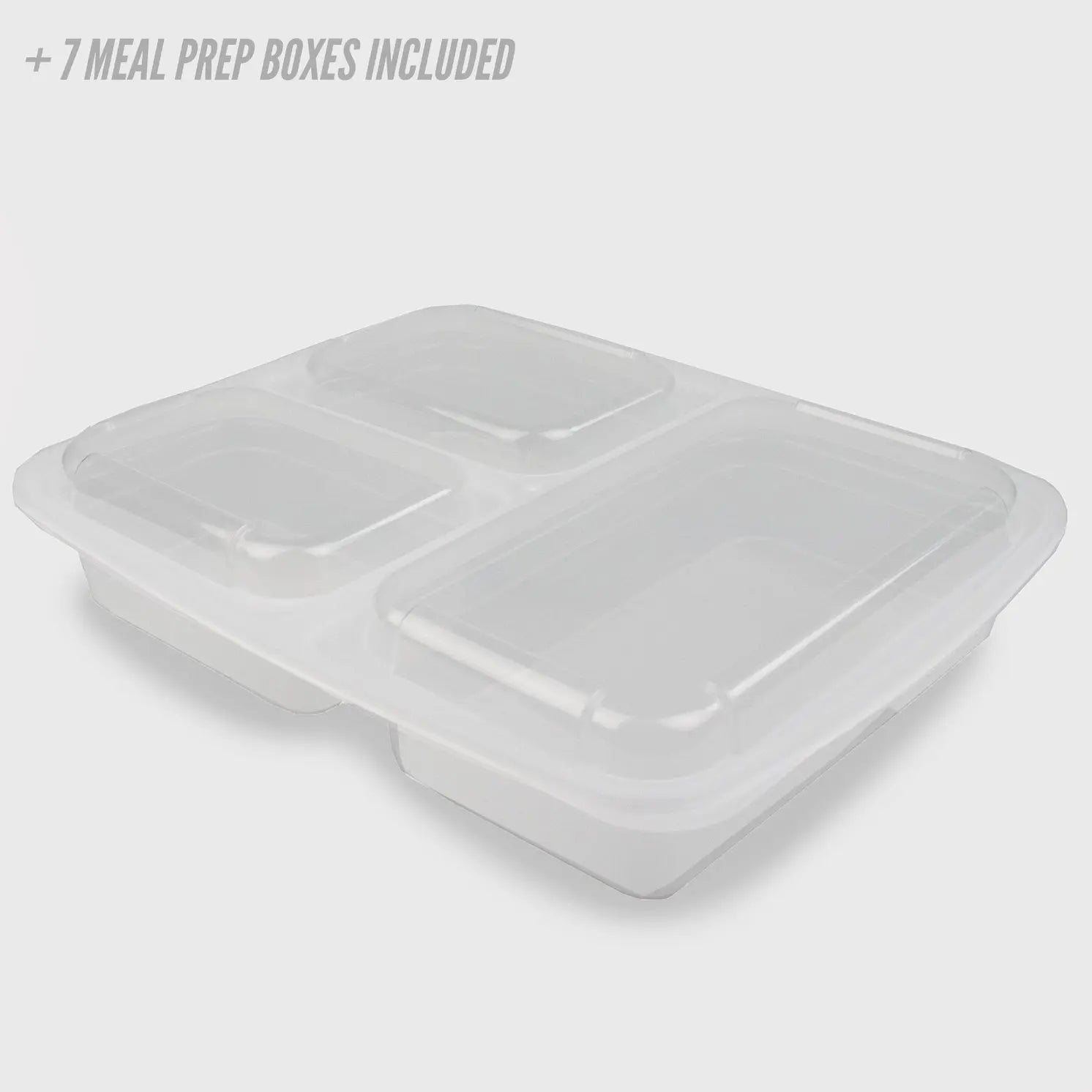 Bento Mealprep Boxen Mit 3 Fächern 7-Teilig Transparent von Phoenix Fitness